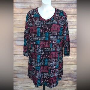 White Stag Graphic Print Sleep Dress/Top - Size 2X/3X